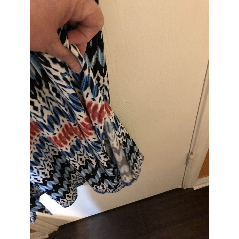 Rafaella Women’s Sportwear. Dress 1X Blue Multi Color Tightens in Waist Cruise